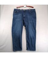 Wrangler Relaxed Fit Jeans Men&#39;s 44x30 Straight Leg Stretch Denim Dark Wash - $368.05 MXN