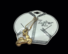 Vintage Zipper Pull Charm Moped Motorbike Scooter original card kidcore ... - £10.09 GBP