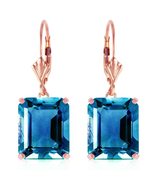 Galaxy Gold GG 14k Rose Gold Leverback Earrings with Blue Topaz - $678.14
