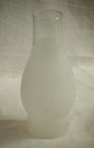 Old Vintage Frosted &amp; Clear Glass Kerosene Oil Lamp Chimney approx. 8-1/2&quot; Tall - £17.38 GBP
