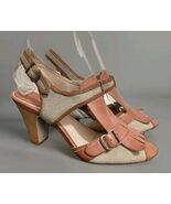 Vintage Style Frye Ramsey Kilte Khaki Tan Leather Canvas Slingback Sanda... - €128,52 EUR