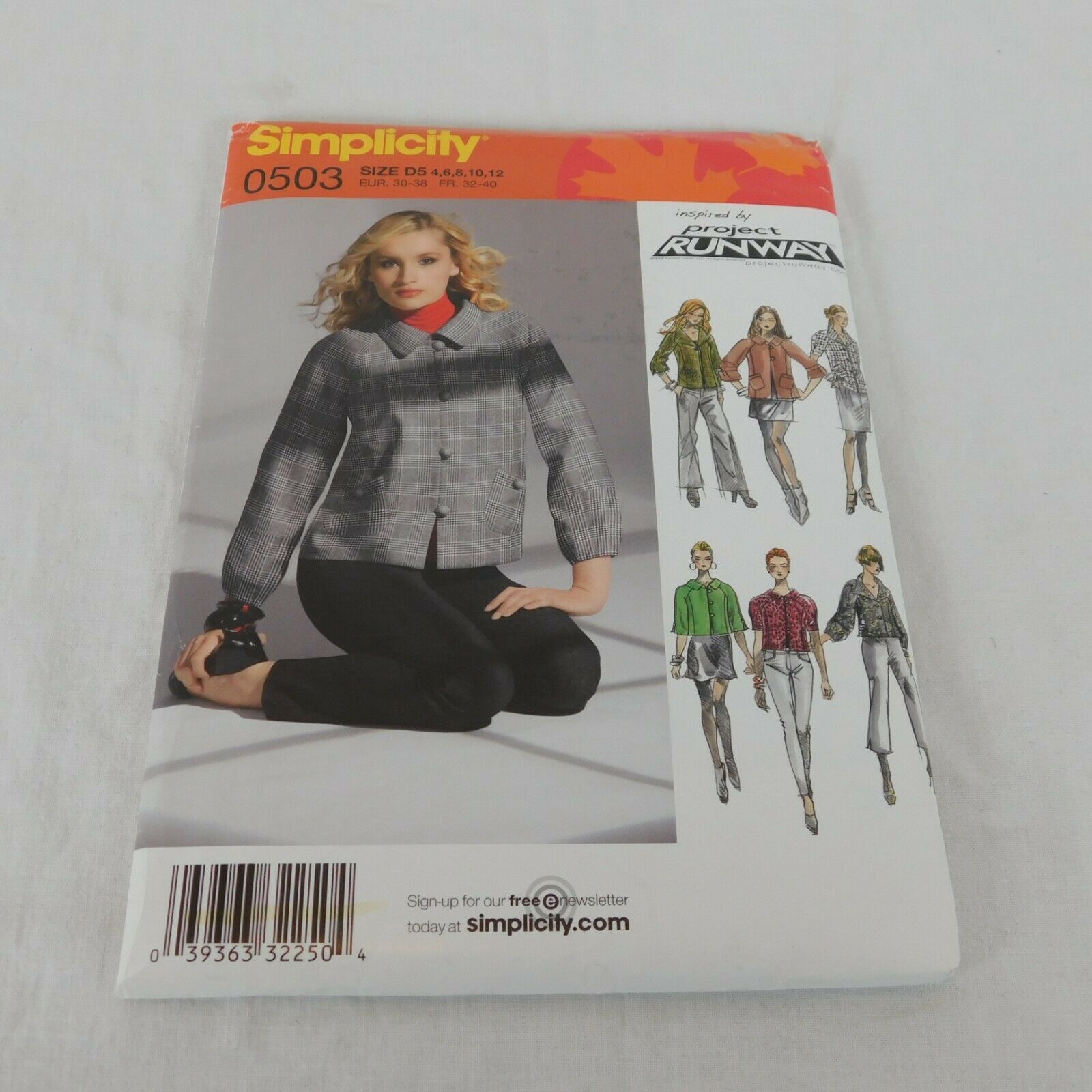 Primary image for Simplicity 0503 Sewing Pattern Misses Jacket Project Runway Sizes 4 6 8 10 12