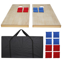 Unfinished Solid Wood Bean Bag Toss Cornhole Board Game Set Size Carry B... - $122.99