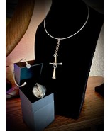 OOAK Nail Cross Choker Jewelry Set - Symbolic of Jesus Crucifixion - £22.38 GBP