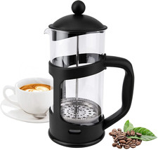 Glass  Mini French Press 12oz Coffee Maker - 4-Level Filtration System - Borosil - £19.53 GBP