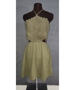 Aerie Army Green Crochet Pool to Party Halter Beach Gauze Swim Mini Dres... - $45.15 CAD
