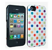 Broodi-Verizon Hard Cover White w/ Multi-Colored Polka Dots - Apple iPhone 4/4S - $7.90