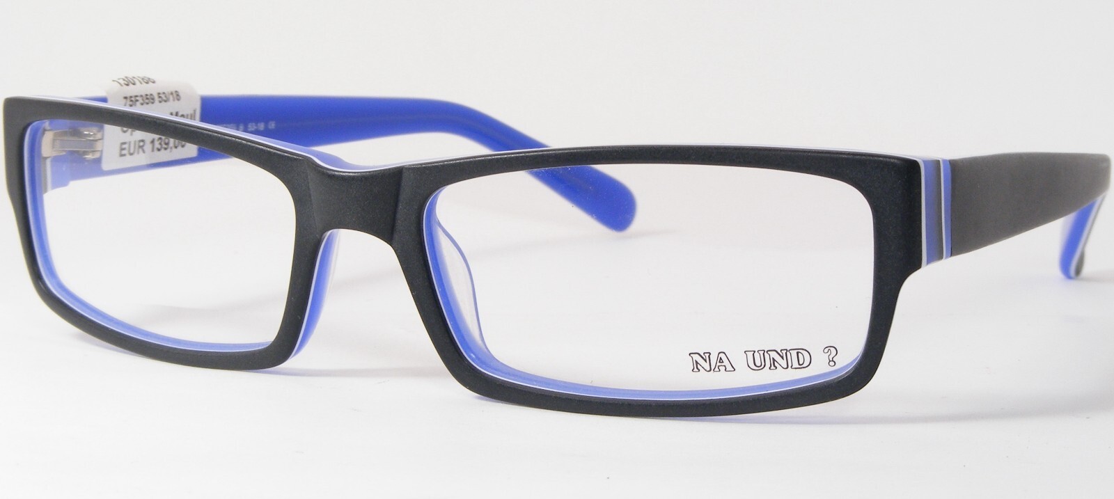 Na Und? Motif Marion Ramm 75F359 B Noir Mat/Blanc Bleu Lunettes 53-18-137 - $76.21