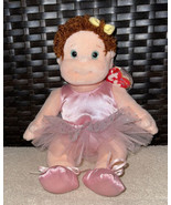 Vintage 2000 Ty Beanie Kids CURLY Plush Girl Doll 10&quot; Pink Ballerina Tut... - £11.57 GBP