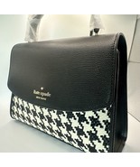 Kate Spade Darcy Woven Houndstooth Top Handle Black Satchel with Shoulder Strap - $95.99