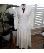 Vintage Jessica McClintock Bridal Wedding Dress sz 14 high neck white Victorian - $290.00