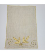 Vintage Applique Table Runner 16x11 Inch Beige Yellow - $16.83