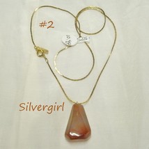 Creamy White Red Jasper/Carnelian Gemstone Necklace - £9.65 GBP