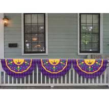 Mardi Gras Garland Fabric Bunting 11 Ft Party Decoration - $17.81