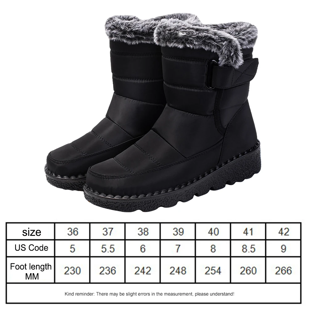 Women Waterproof Winter Shoes for New Faux Fur Female Long Plush Boots Woman War - £31.86 GBP