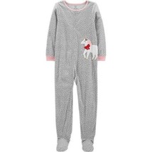 Girls Pajamas One Piece Unicorn Gray Pink Fleece Footed Blanket Sleeper-size 4 - £13.29 GBP