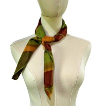 Antoine  Italian Scarf Ascot Head Cover Hair Tie 26x26 Inch Brown Green ... - $11.54