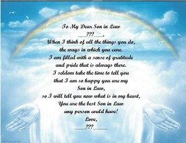 Christmas/Birthday Gift For Son in Law Personalized Poem Gift ~ Rainbow Hands - £7.01 GBP