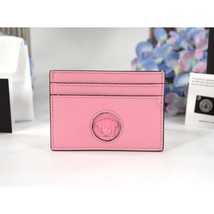 Versace Medusa Head Pink Gold Leather Card Case Holder NWT - $321.26