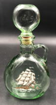 VTG 1960s Old Fitzgerald Flagship Decanter 1849 Green Glass 10.5&quot; Clippe... - $14.01