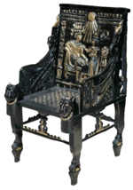 Handmade, Antique Carving Wood Chair, King TUT ANKH AMON, Pharaonic Wood... - $472.50