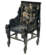 Handmade, Antique Carving Wood Chair, King TUT ANKH AMON, Pharaonic Wood... - $719.52 CAD