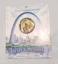 Solid Brass Coin Saint Louis Gateway Arch MO with Thomas Jefferson on Back - $68.35