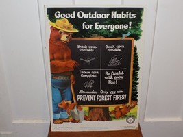 Vintage Smoky The Bear Cardboard Habits To Prevent Forest Fires Sign - $1,873.92 MXN