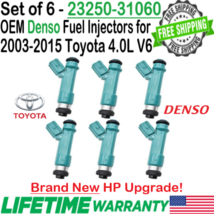 BRAND NEW Denso OEM 6Pcs HP Upgrade Fuel Injectors for 2003-2015 Toyota 4.0L V6 - £340.12 GBP