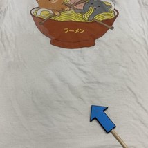 Threadless Shirt Men’s Anime Medium Ramen Eating Cats Design Beige Tan Tee Read - £9.13 GBP