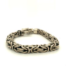 Vtg Signed Sterling Lois Hill Indonesia Modern Weave Byzantine Chain Bracelet 7 - £233.45 GBP