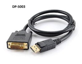 3Ft Displayport Male To Dvi-D Male 28Awg Adapter Cable, Cablesonline Dp-... - $25.65