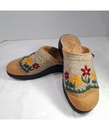 FLY FLOT Clogs Felt daisy floral Flower sunflower Sz 38 Anti Shock Slip ... - $45.00