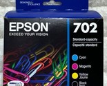 Epson 702 Black Cyan Magenta Yellow Ink Set T702120-BCS OEM Sealed Retai... - $44.98