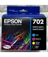 Epson 702 Black Cyan Magenta Yellow Ink Set T702120-BCS OEM Sealed Retai... - £35.53 GBP