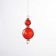 Red Ball Christmas Ornament for tree decoration engraved, hanging tree C... - £23.18 GBP
