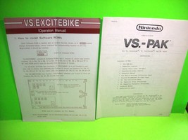 EXCITEBIKE Original Video Arcade Game 1-Page Manual + VS PAK Info Vintage - £12.35 GBP
