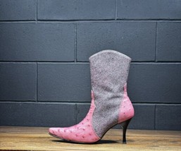 Marco Colluccii Pink Rose Genuine Ostrich Heeled Western Boots U.S. Women’s 6  - £31.52 GBP