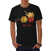 Wellcoda Fast Junk Food Mens T-shirt, Burger Fries Graphic Design Printed Tee - £14.83 GBP+