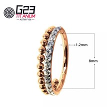 ASTM F136 Titanium Nose Ring Hinged CZ Segment Rings Ball Nipple Clicker Ear Car - £10.46 GBP