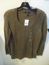 Womens Tommy Hilfiger Brown Scoop Neck Crew Knit Sweater New $60 - £31.49 GBP