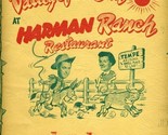 Harman Ranch Restaurant Menu Tempe Arizona Western Eating &amp; Hospitality ... - £176.52 GBP
