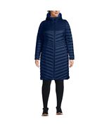 LANDS' END Long Down COAT Plus Size: 1X PETITE New SHIP FREE Navy Blue - $199.00