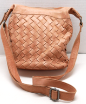 Latico USA Woven Leather 2 Way Shoulder Crossbody Bucket Style Handbag P... - $37.39