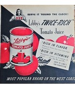 LIBBY&#39;S TOMATO JUICE - 1946 Vintage Print Ad - WEST COAST - Rich In Flav... - $11.40