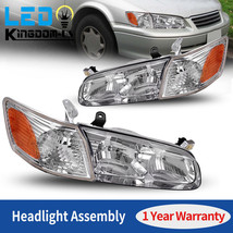 Chrome Housing Headlights Assembly For 2000-2001 Toyota Camry w/ Corner Lights - £95.11 GBP