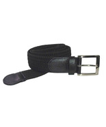4001 1.5&quot; WIDE BLACK ELASTIC BRAIDED STRETCH GOLF BELT FOR MEN - $16.42 CAD+