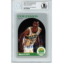 Eddie Johnson Seattle Supersonics Autograph 1989 NBA Hoops On-Card Auto Beckett - £69.34 GBP