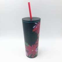 Starbucks Holiday 2021 Stainless Steel Cold Drink Tumbler Chrismas Floral - £35.41 GBP
