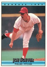 1992 Donruss Philadelphia Phillies Baseball Card #493 Joe Boever - £1.35 GBP